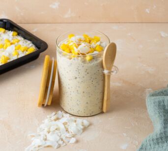 High Protein Overnight Oats - Mango & Kokos