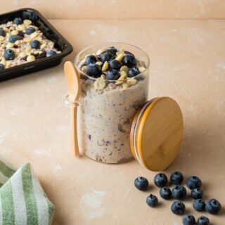 High Protein Overnight Oats - Blueberry White Chocolate