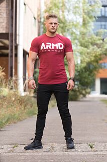 ARMD Fitted Gym T-Shirt - Red wine
